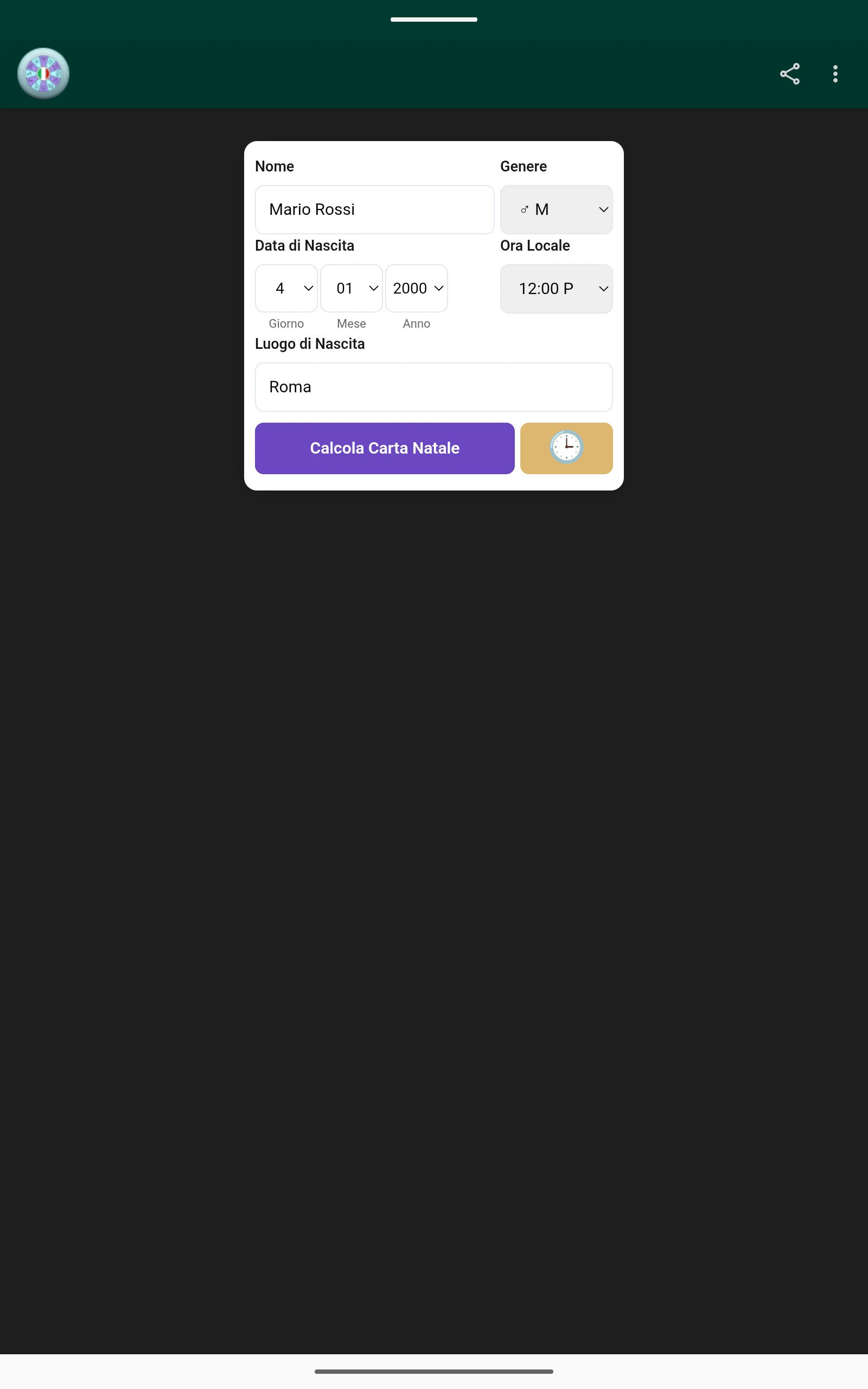Calcolo Tema Natale screenshot