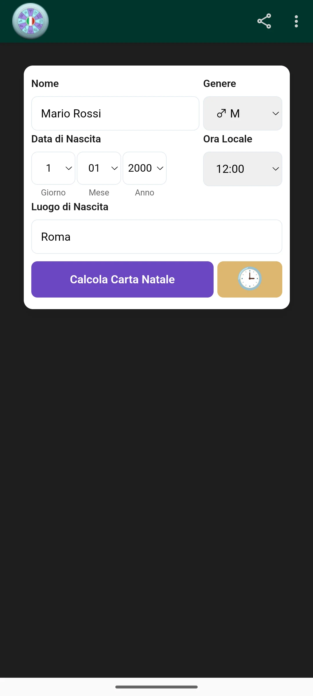 Calcolo Tema Natale screenshot